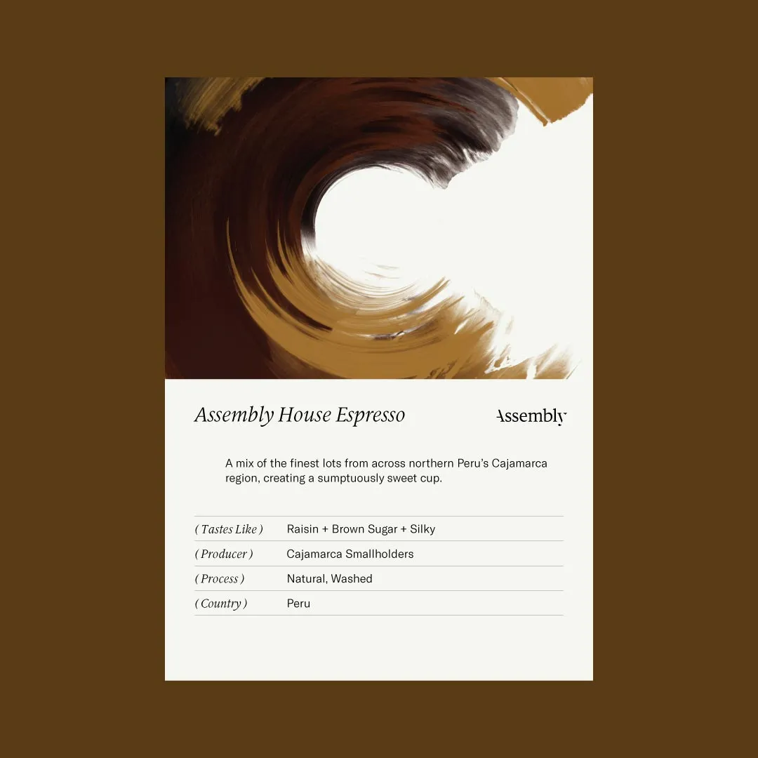 Assembly Single House Espresso Taste Card Peru