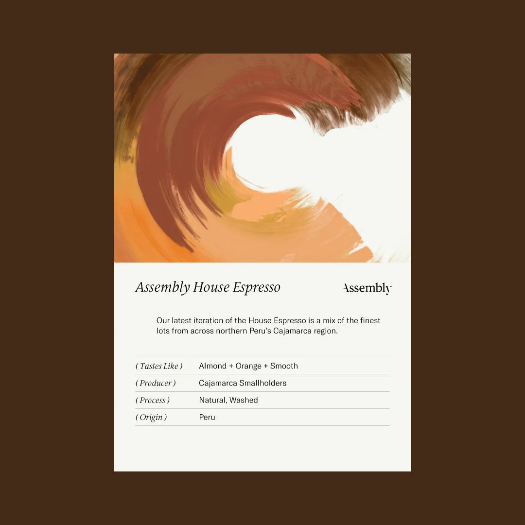 Assembly Single House Espresso Taste Card Peru