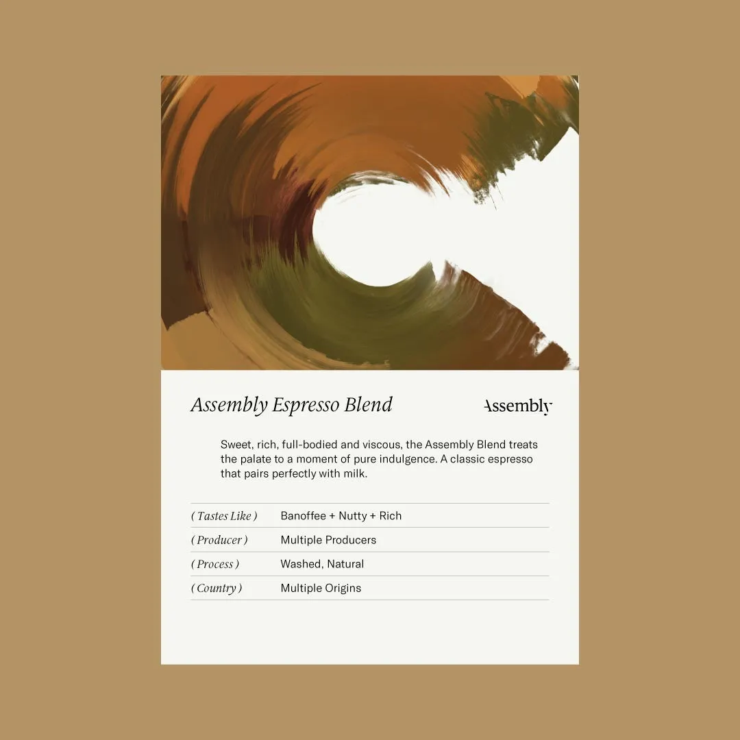 Assembly Espresso Blend Taste Card