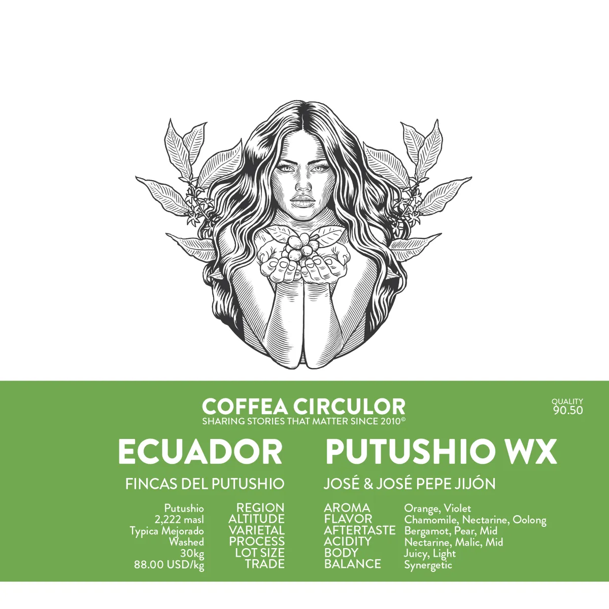 ECUADOR Putushio Jose Pepe Jijon Typica Mejorado Washed WX