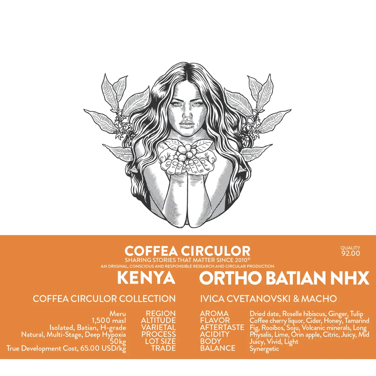 KENYA Coffea Circulor Ortho Isolated Batian Natural Multi-Stage Deep Hypoxia NHX