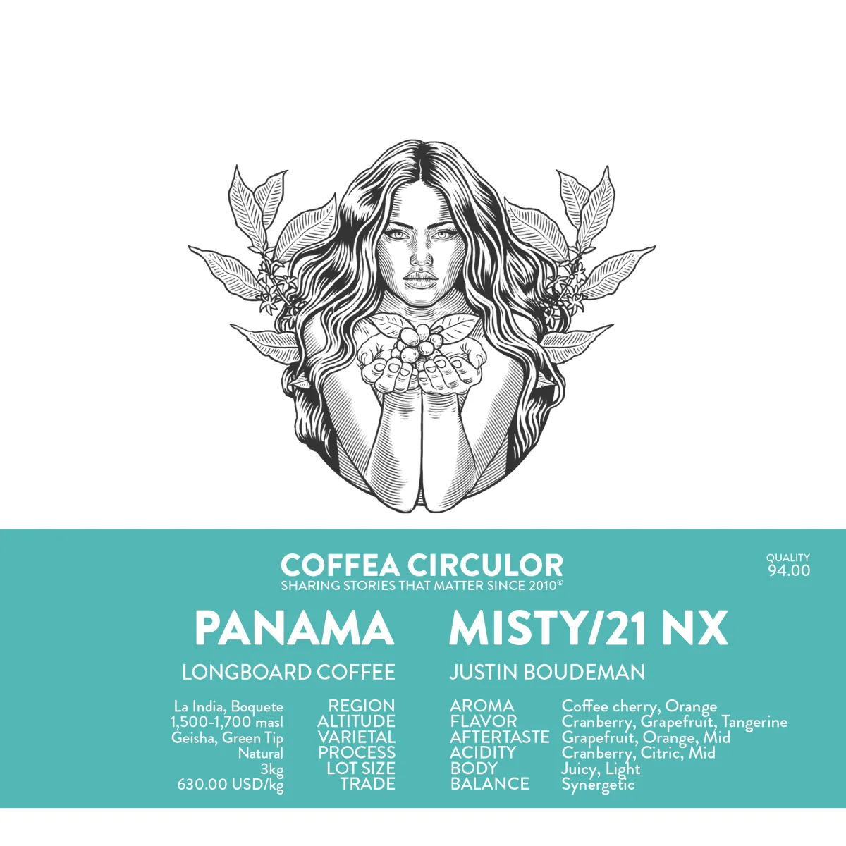 PANAMA Longboard Geisha Misty Mountain /21 Natural NX