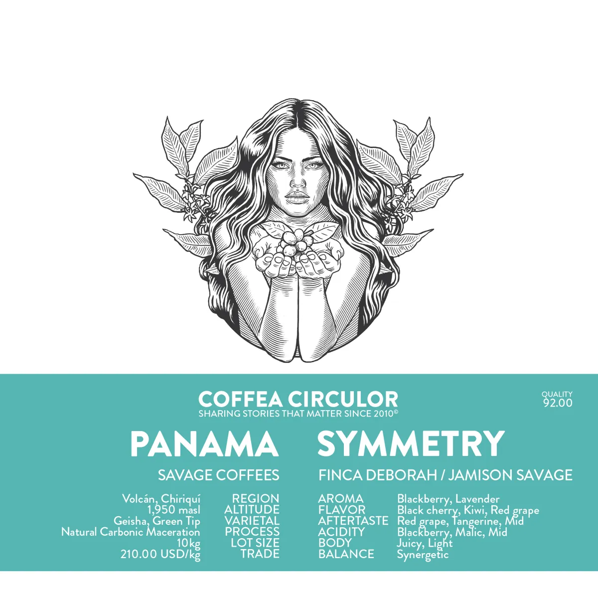 PANAMA Savage Coffees Deborah Symmetry Geisha Natural Carbonic Maceration