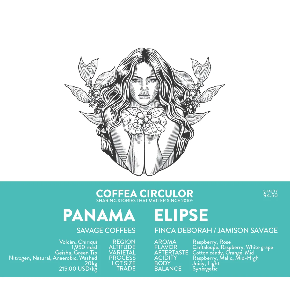PANAMA Savage Coffees Finca Deborah Elipse Nitrogen Macerated Natural Anaerobic Washed