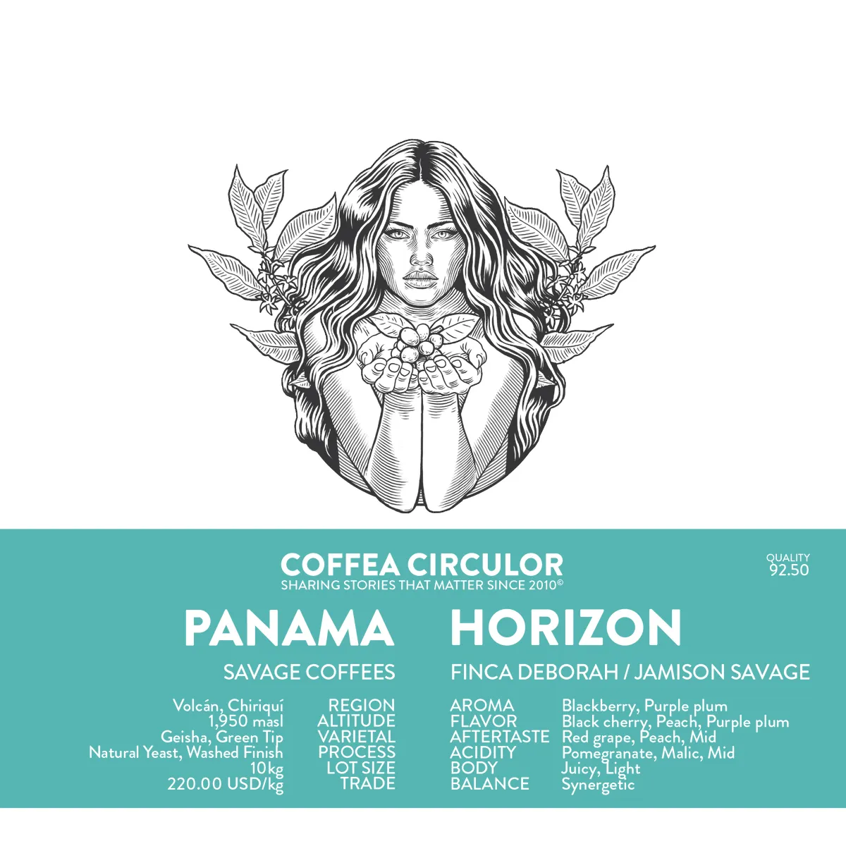 PANAMA Savage Coffees Finca Deborah Geisha Horizon Natural Yeast Washed Finish