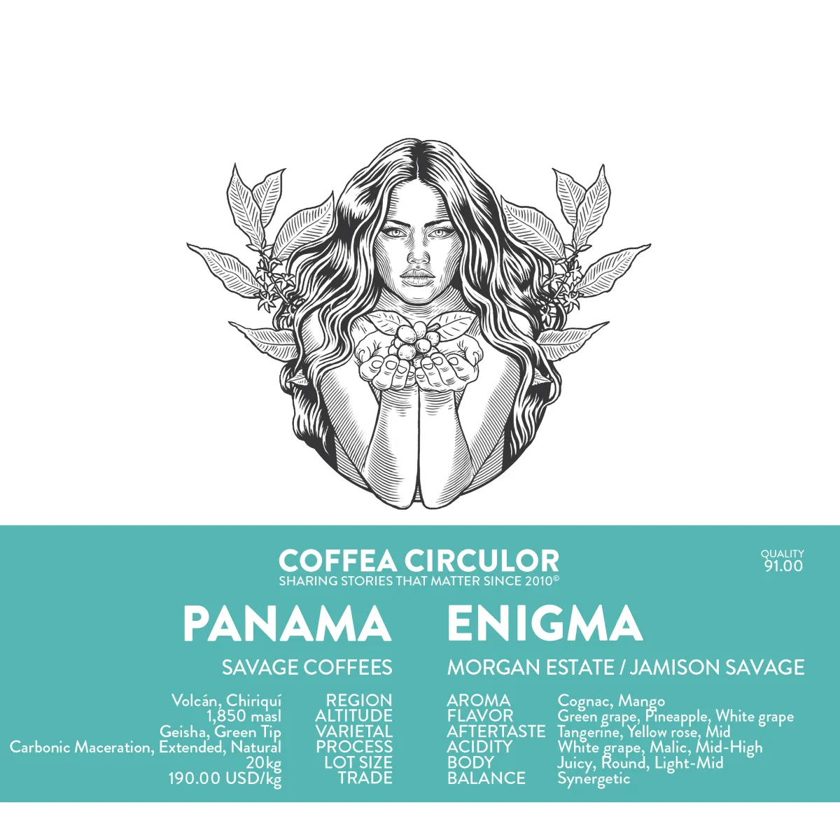 PANAMA Savage Coffees Morgan Estate Enigma Geisha Carbonic Maceration Extended Natural