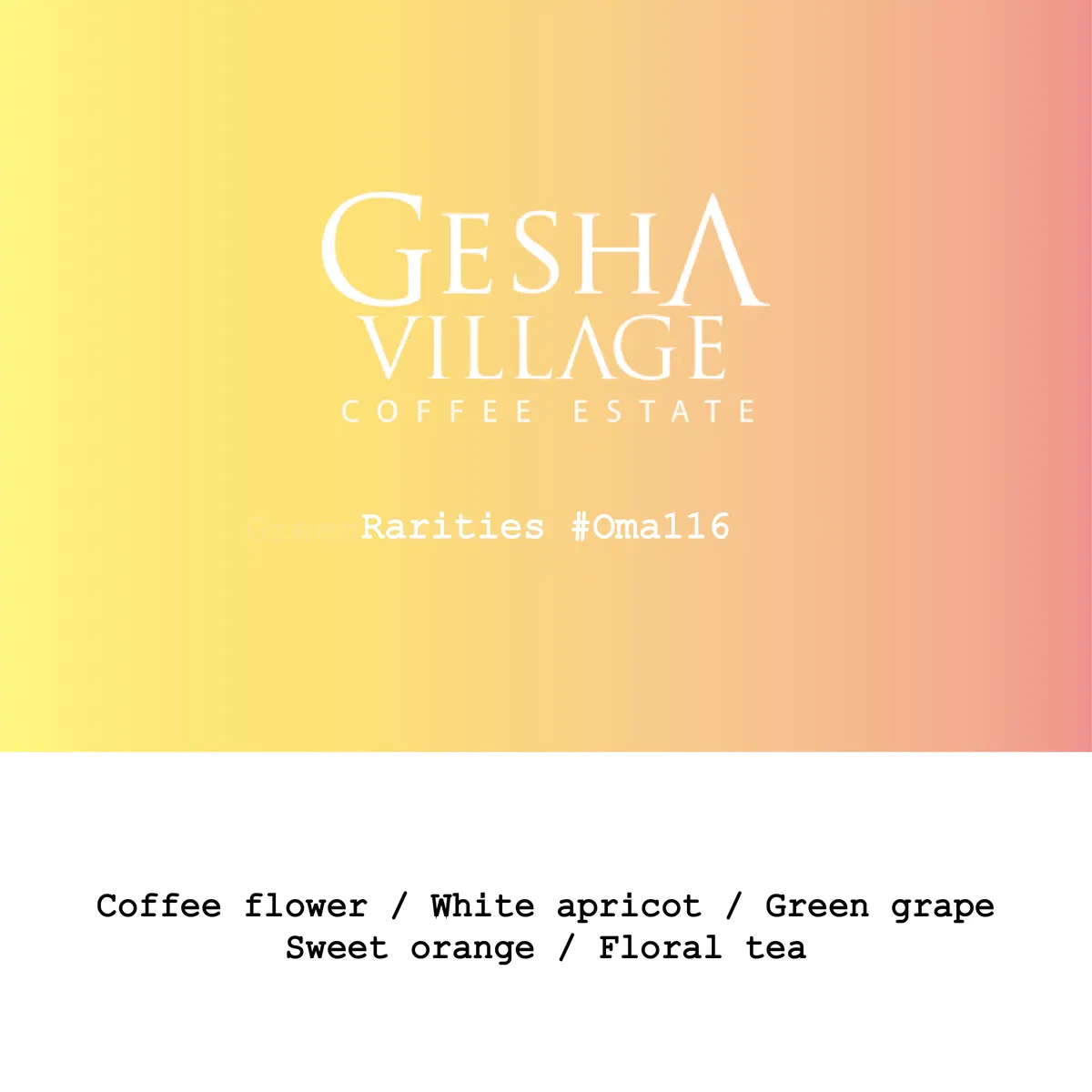 Ethiopia Gesha Village Rarities#Oma116 Gesha1931 Honey