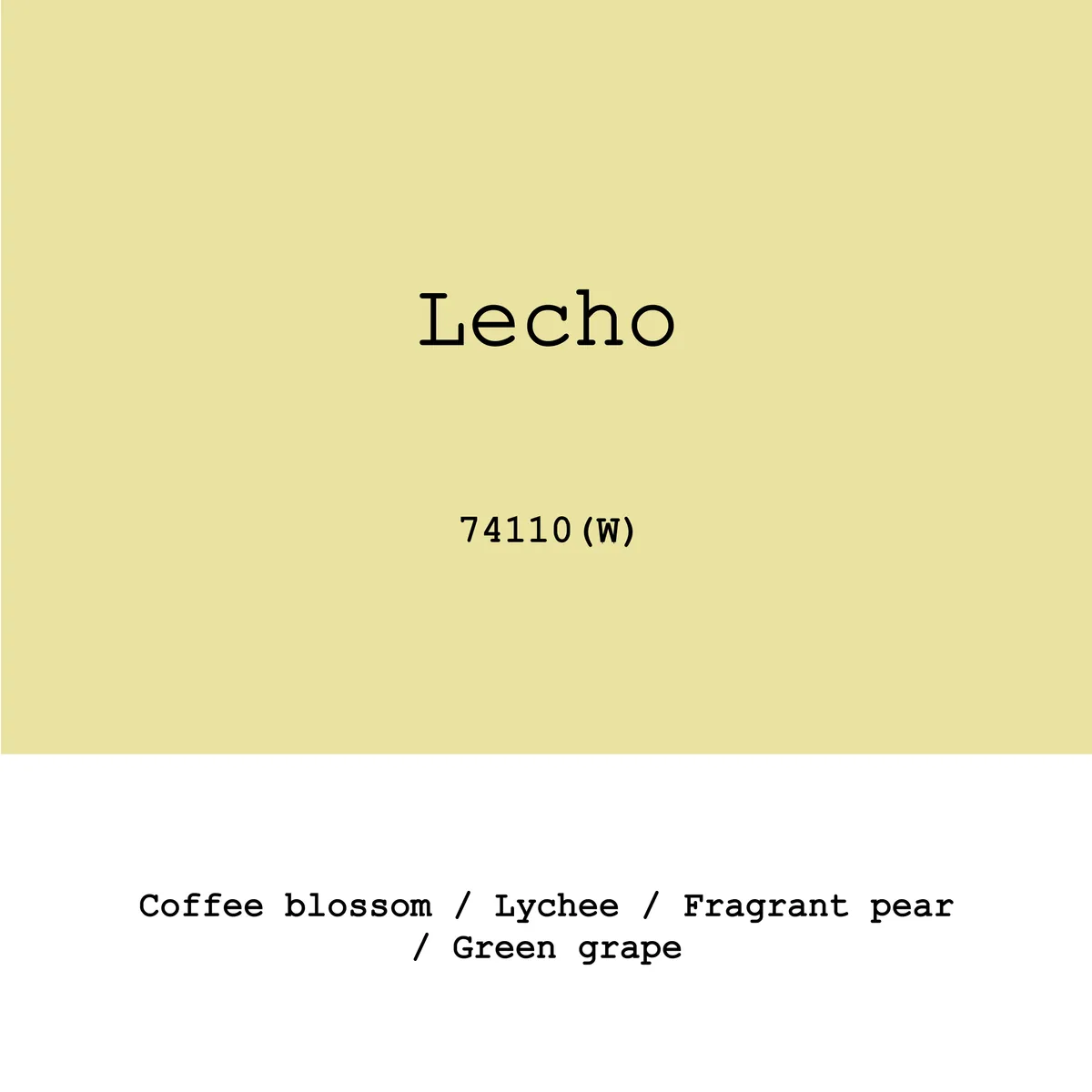 Ethiopia Lecho 74110 Fully washed