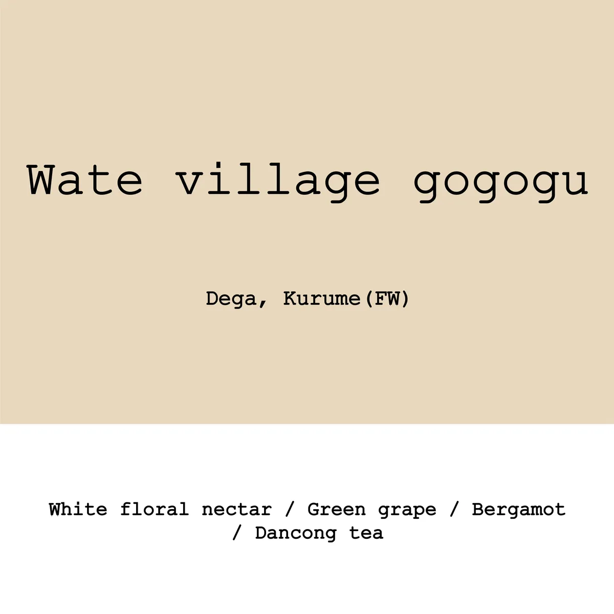 Ethiopia Wate Village Gogogu Dega&Kurume G1 Washed