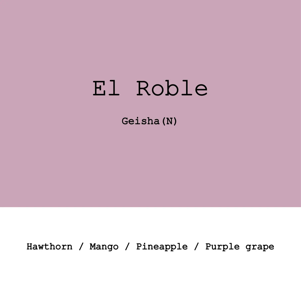 Colombia El Roble Geisha Natural