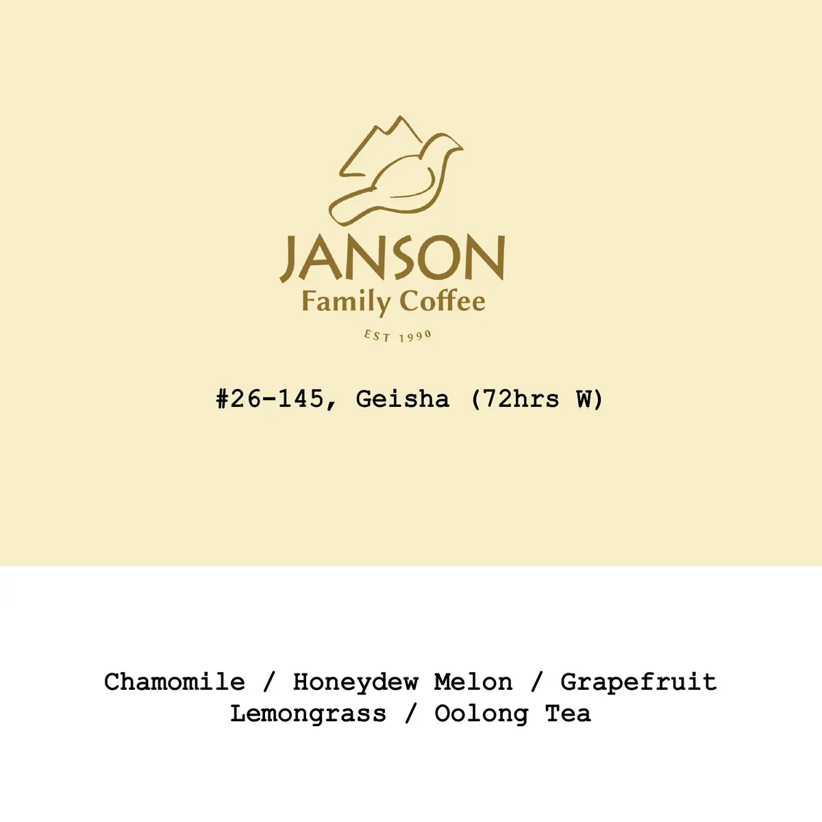 Panama Janson-Hacienda Las Lagunas Lot26-145 Geisha 72hrs Classic washed