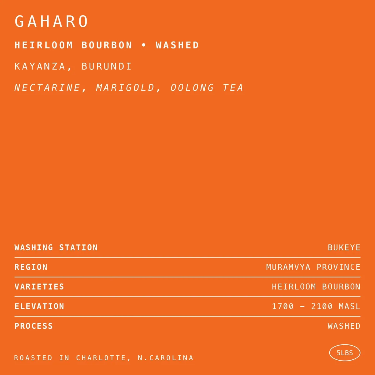 Gaharo Heirloom Bourbon • Washed