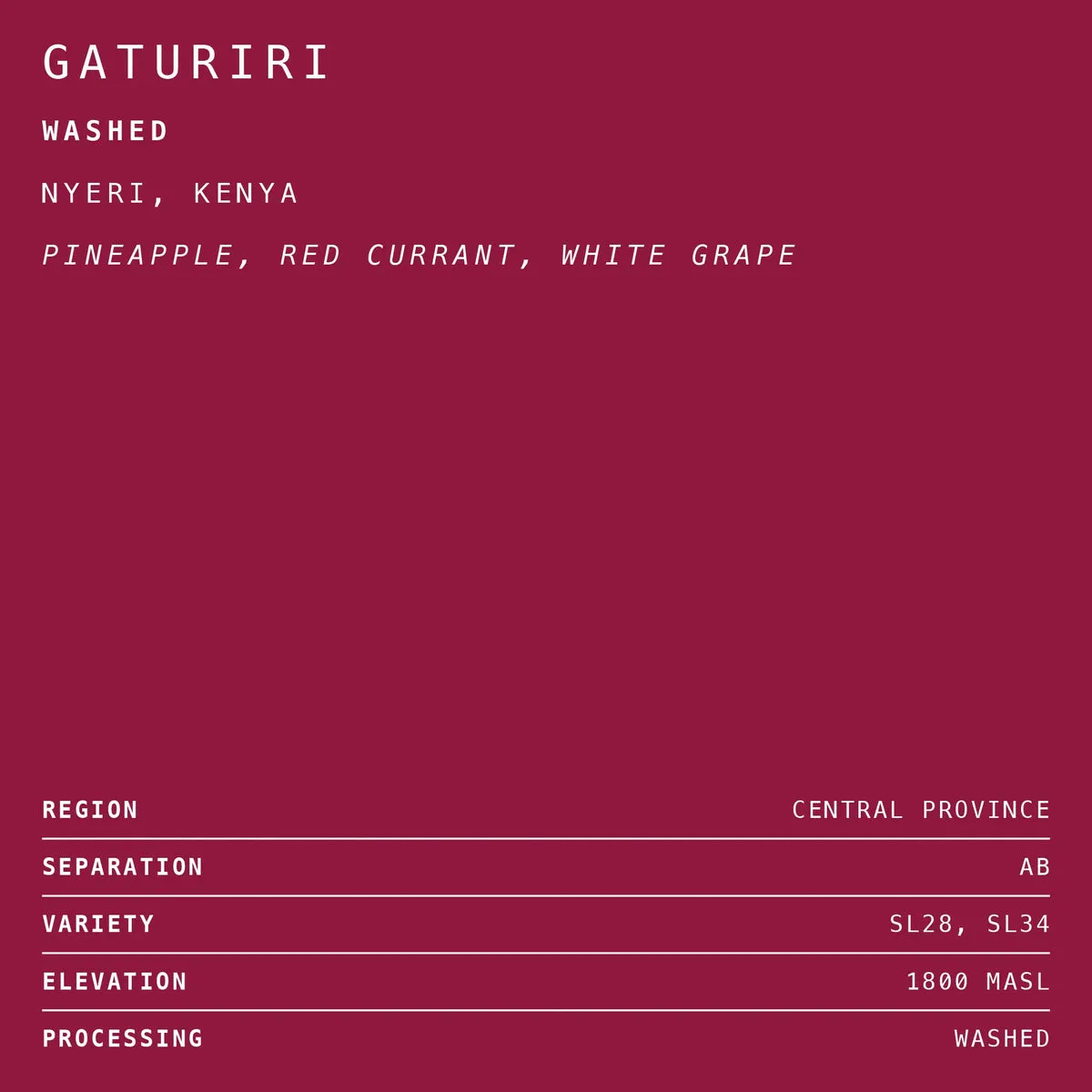 Gaturiri Washed