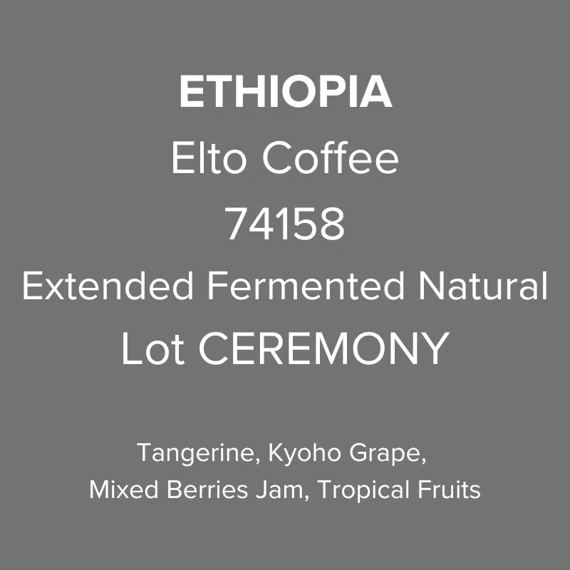 Ethiopia Elto Coffee Sidama Elora Station 74158 Extended Fermented Natural Lot CEREMONY