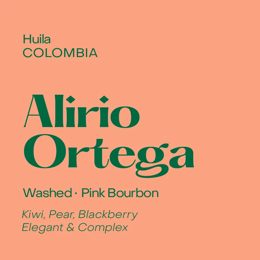 Colombia Alirio Ortega, Washed Pink Bourbon