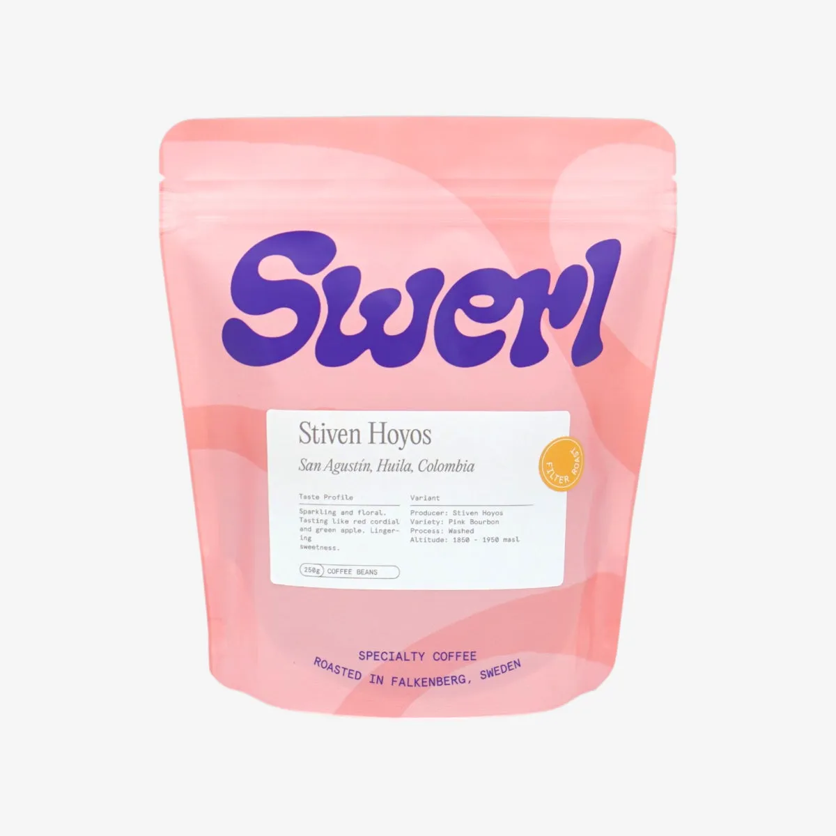 Stiven Hoyos - Colombia // Washed Pink Bourbon - Floral, Red Cordial, Green Apple, Sparkling